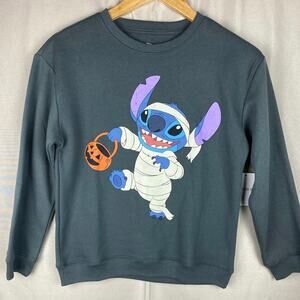 New Disney Stitch Halloween Crewneck Sweatshirt Girls sz 11/12 Forever 21 Mummy